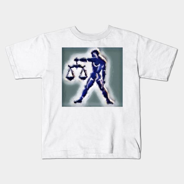 Libra in Blue Kids T-Shirt by m2inspiration